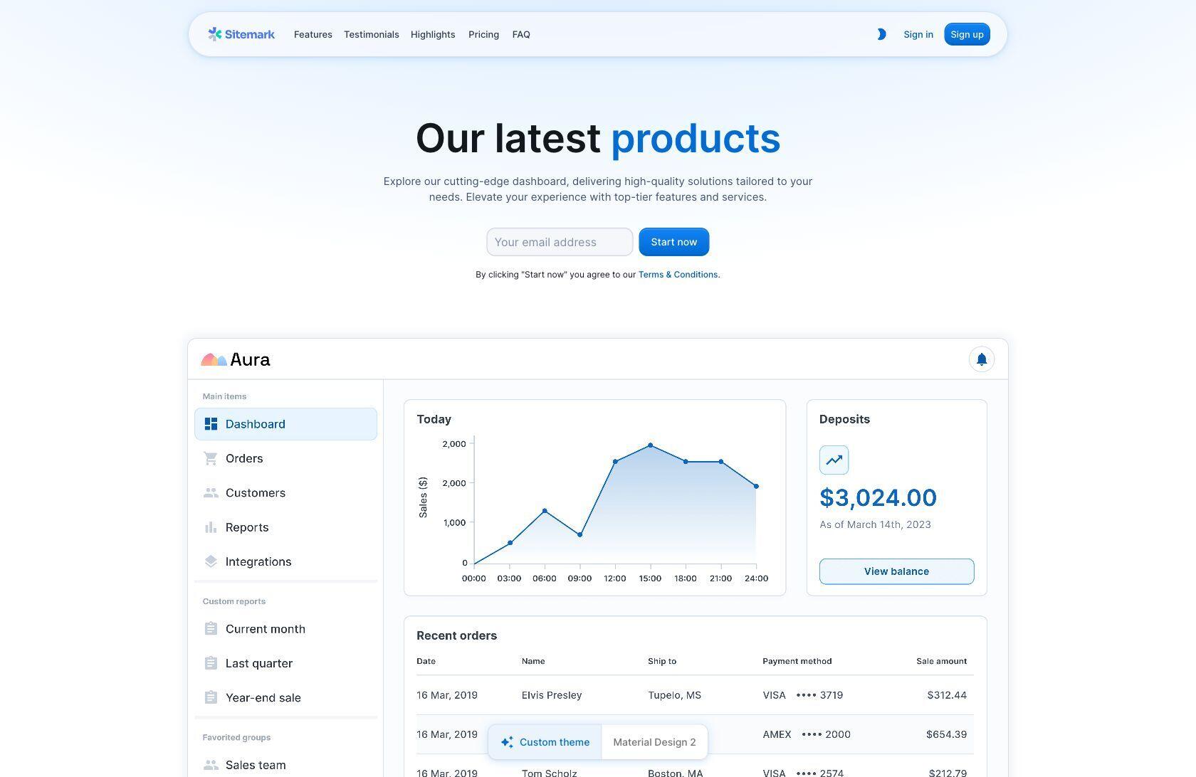 Landing page