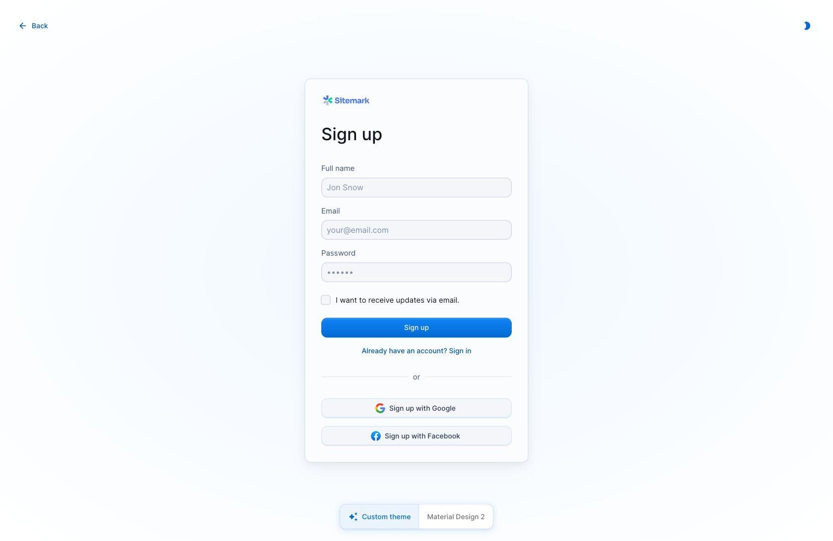 Sign-up
